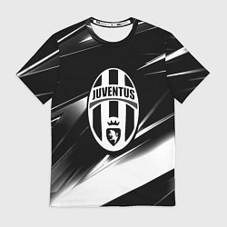 Футболка мужская Juventus geometry stripes black, цвет: 3D-принт