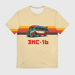 Футболка мужская Ретро автобус ЗИС-16 поп-арт, цвет: 3D-принт