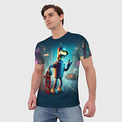 Футболка мужская Сынишка Бендера крутой скейтбордист, цвет: 3D-принт — фото 2