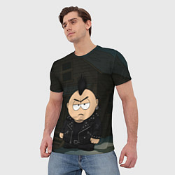 Футболка мужская Эрик Картман панк на фоне дома, цвет: 3D-принт — фото 2