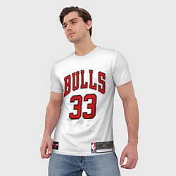 Футболка мужская NBA Bulls 33 Pippen, цвет: 3D-принт — фото 2