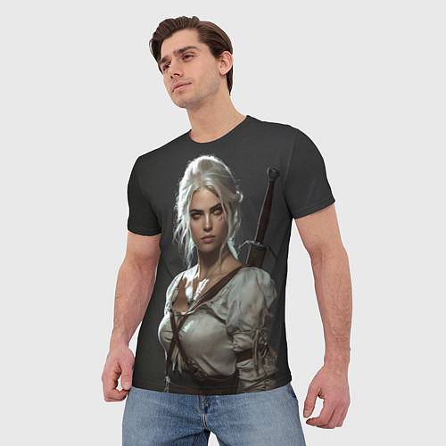 Мужская футболка Цири строгий взгляд / 3D-принт – фото 3