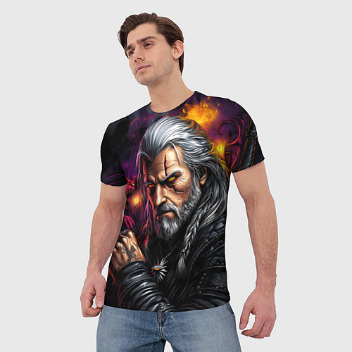 Мужская футболка Строгий Ведьмак / 3D-принт – фото 3