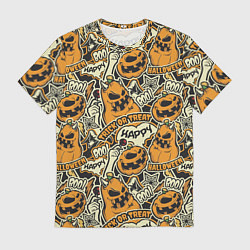 Футболка мужская Хэллоуин тыквы, цвет: 3D-принт