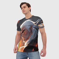Футболка мужская Ведьмак в аниме стиле, цвет: 3D-принт — фото 2
