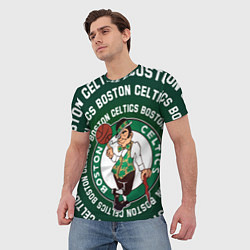 Футболка мужская Бостон Селтикс логотип и надписи, цвет: 3D-принт — фото 2