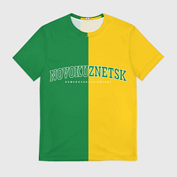 Футболка мужская Новокузнецк, зелёно-жёлтый, цвет: 3D-принт