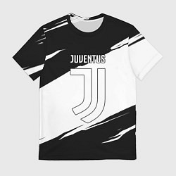 Футболка мужская Ювентус черно белые полосы, цвет: 3D-принт