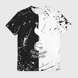 Футболка мужская Тоттенхэм черно белые брызги, цвет: 3D-принт