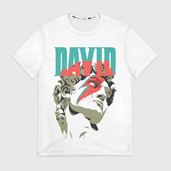 Футболка мужская David Bowie статуя Давида, цвет: 3D-принт