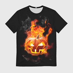 Футболка мужская Горящая тыква джек, цвет: 3D-принт