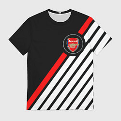 Футболка мужская Арсенал геометрия полосы, цвет: 3D-принт