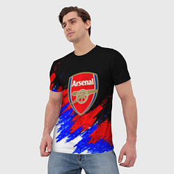 Футболка мужская Арсенал краски триколор, цвет: 3D-принт — фото 2