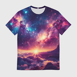 Футболка мужская Фантастический космос вид с планеты, цвет: 3D-принт