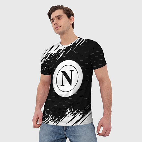 Мужская футболка Napoli краски соты текстура / 3D-принт – фото 3