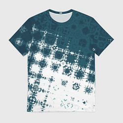 Футболка мужская Узорчатая текстура сине-белая, цвет: 3D-принт