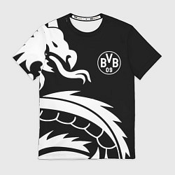 Футболка мужская Borussia дракон белый, цвет: 3D-принт