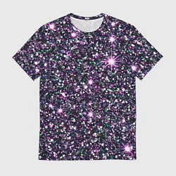 Футболка мужская Имитация блестящих пайеток тёмно-фиолетовый, цвет: 3D-принт