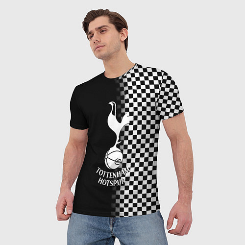Мужская футболка Тоттенхэм клетка шахматная / 3D-принт – фото 3