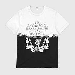 Футболка мужская Liverpool краски черно белые, цвет: 3D-принт