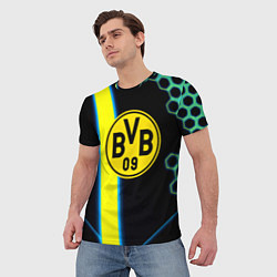 Футболка мужская Borussia соты броня, цвет: 3D-принт — фото 2