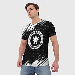 Футболка мужская Chelsea штрихи красок текстура, цвет: 3D-принт — фото 2