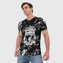 Футболка мужская Ливерпуль белые штриха красок, цвет: 3D-принт — фото 2