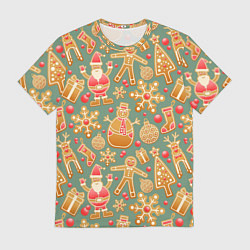 Футболка мужская Имбирные пряники, цвет: 3D-принт