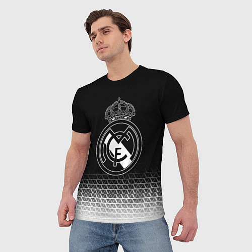 Мужская футболка Реал Мадрид текстура геометрия / 3D-принт – фото 3