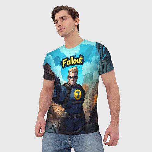 Мужская футболка Fallout смотритель с пистолетом / 3D-принт – фото 3