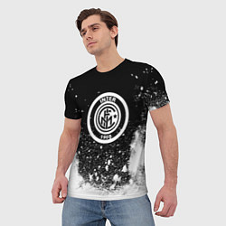 Футболка мужская Inter белый всплеск краско, цвет: 3D-принт — фото 2