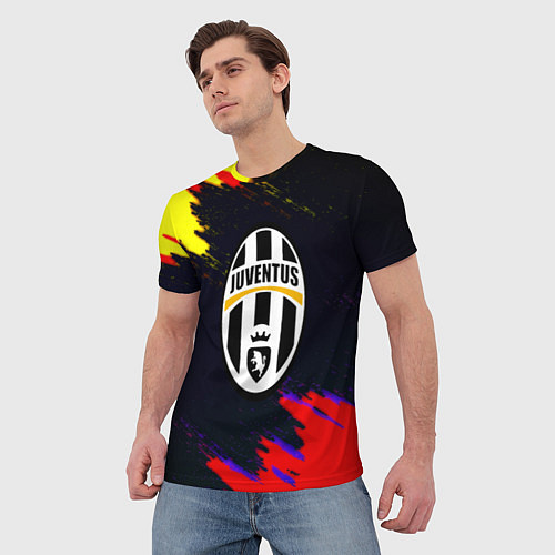 Мужская футболка Juventus краски текстура штрихи / 3D-принт – фото 3