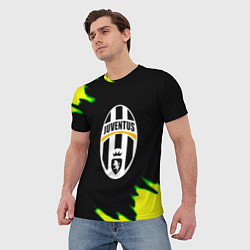 Футболка мужская Ювентус кислотные краски лого, цвет: 3D-принт — фото 2