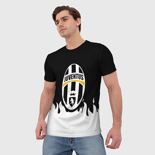 Мужская футболка Juventus белый огонь / 3D-принт – фото 3