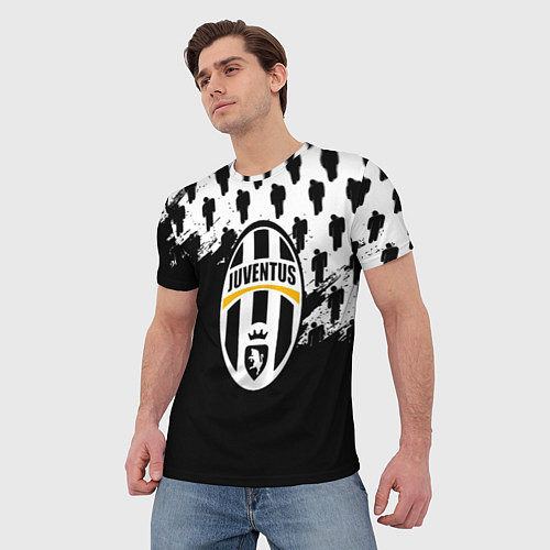 Мужская футболка Juventus logo краски / 3D-принт – фото 3