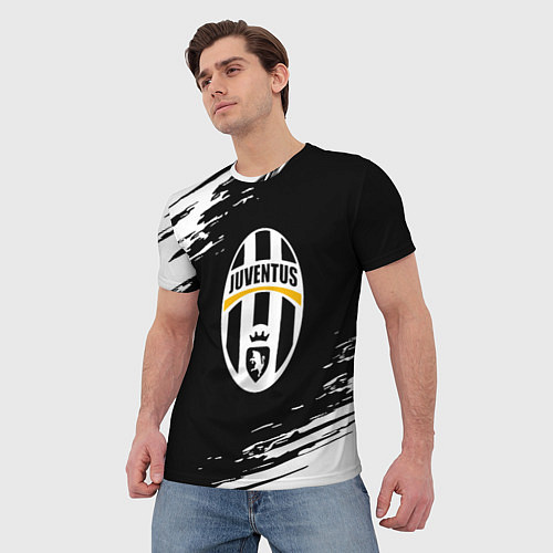 Мужская футболка Juventus краски штрихи текстура / 3D-принт – фото 3