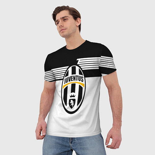Мужская футболка Juventus полосы линии / 3D-принт – фото 3