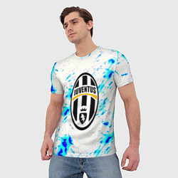 Футболка мужская Ювентус голубые краски, цвет: 3D-принт — фото 2