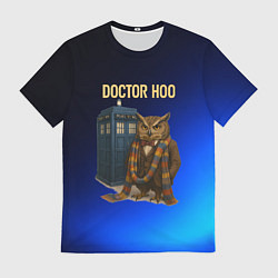 Футболка мужская Doctor Hoo сова у телефонной будки, цвет: 3D-принт