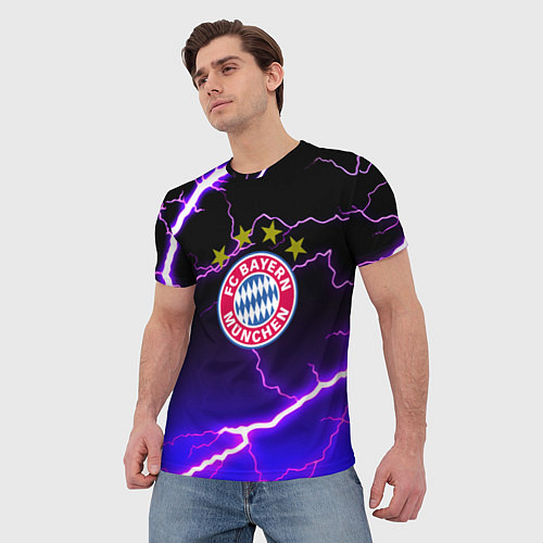 Мужская футболка Bayern Mnchen молнии шторм / 3D-принт – фото 3