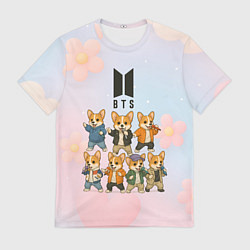 Футболка мужская Корги BTS, цвет: 3D-принт
