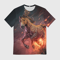 Футболка мужская Огненная лошадь, цвет: 3D-принт