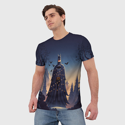 Мужская футболка Новогодний Бэтмен / 3D-принт – фото 3