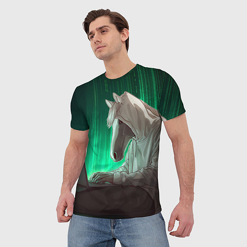 Мужская футболка Хакер лошадь / 3D-принт – фото 3