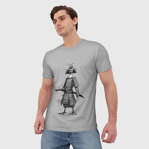 Мужская футболка Гусь-самурай с катаной / 3D-принт – фото 3