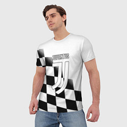 Футболка мужская Ювентус клетка краски, цвет: 3D-принт — фото 2