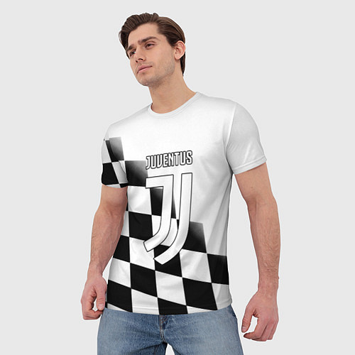 Мужская футболка Ювентус клетка краски / 3D-принт – фото 3