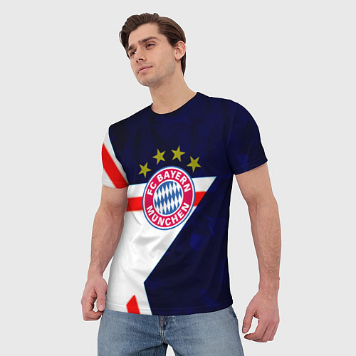 Мужская футболка Бавария звезды геометрия / 3D-принт – фото 3