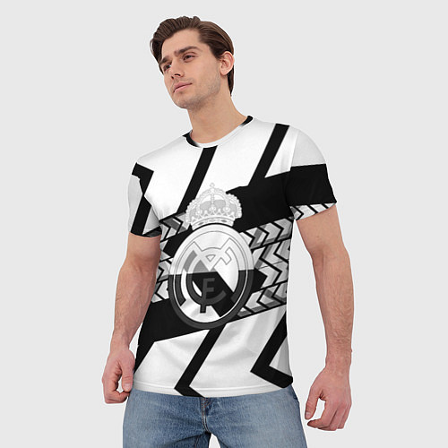 Мужская футболка Реал Мадрид краски полосы / 3D-принт – фото 3