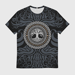 Футболка мужская Древо жизни в орнаменте - слава богам и предкам, цвет: 3D-принт